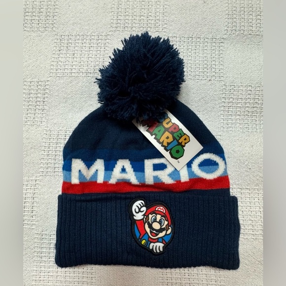 Super Mario Knit Beanie with Pom - Picture 1 of 5
